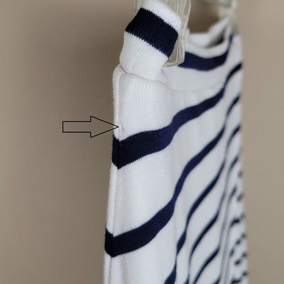 Lovers + Friends Size S Temptations Striped Skirt Navy Blue White - Picture 7 of 12